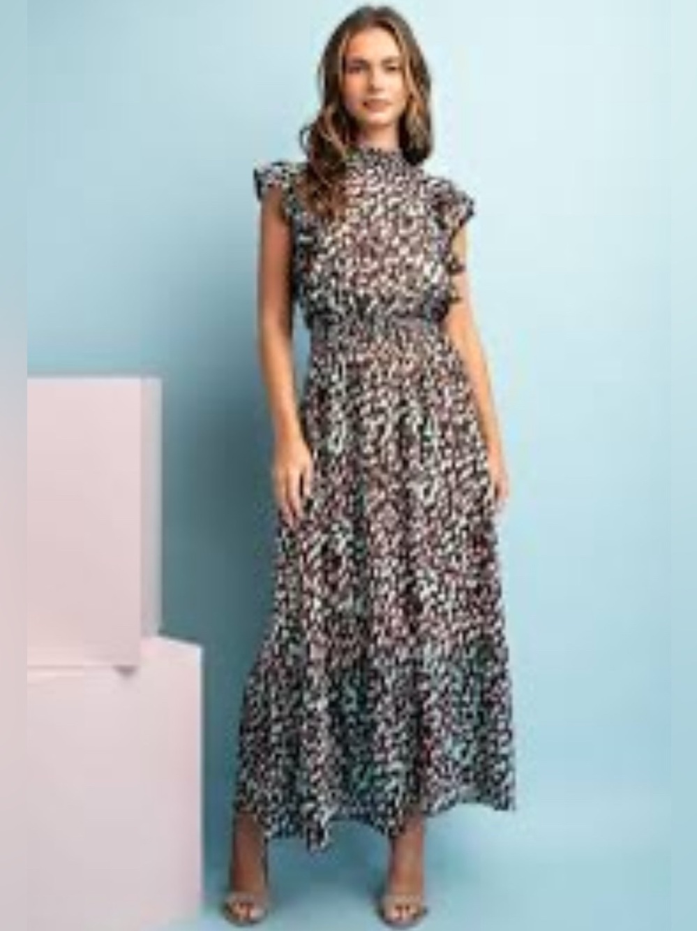 EE:Some maxi dress patterned elastic waist size L